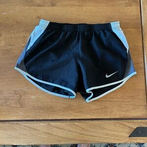 Nike Women's Black Athletic Shorts with Light Gray Trim
